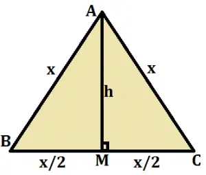 area do triangulo equilatero
