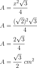 area triangulo equilatero exemplo 2