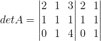 calculando determinante 3x3