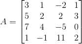 exemplo de como calcular determinante de matriz 4x4